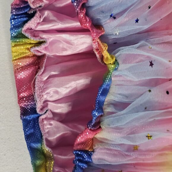 Rainbow Tulle Tutu Skirt Girl's Small Elastic Waist 9.5" All Dressed Up Costume - Picture 7 of 9